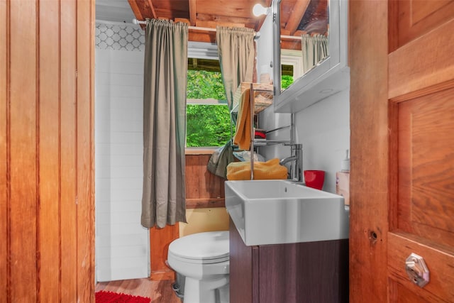 11 Waldweg Dr, Sparrowbush, NY 12780 - bathroom featuring toilet, vanity, and wood finished floors