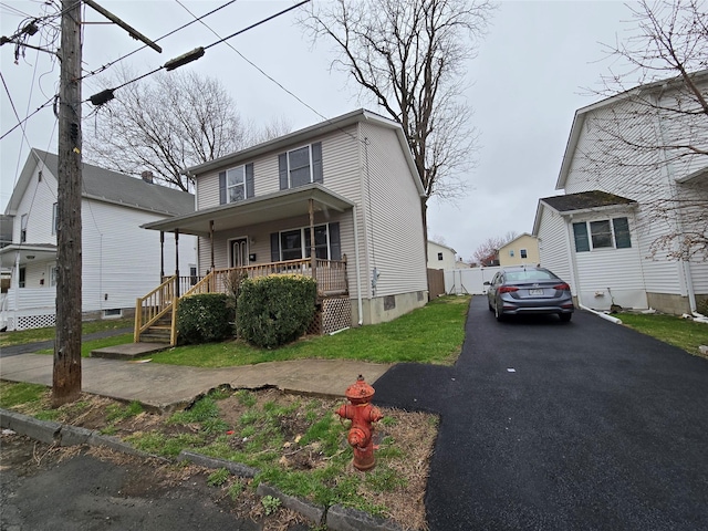 27 Thompson St, Port Jervis, NY 12771 - view of front of house featuring covered porch and driveway
