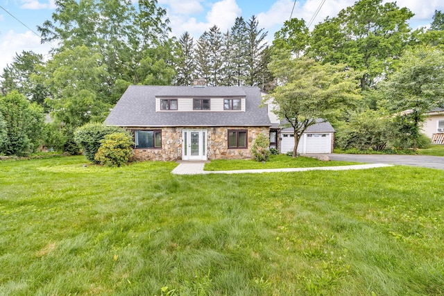 167 Grandview Ave, Nanuet, NY 10954 - view of front of home with stone siding, driveway, and a front yard