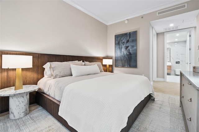 78-29 Austin St Unit Th1, Forest Hills, NY 11375 - bedroom with ornamental molding, ensuite bathroom, recessed lighting, and baseboards