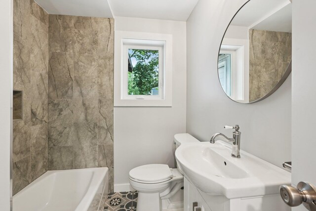 10 De Clark Pl, Nanuet, NY 10954 - bathroom featuring vanity, shower / washtub combination, and tile patterned flooring
