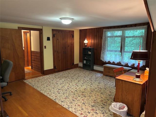 15 Orchard Rd, Poughkeepsie, NY 12603 - office space featuring wood finished floors, wood walls, and a baseboard radiator