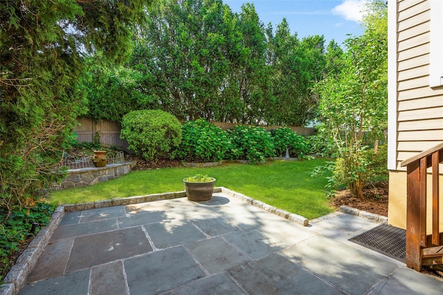 4 Senate Pl, Larchmont, NY 10538 - fenced backyard with a patio area