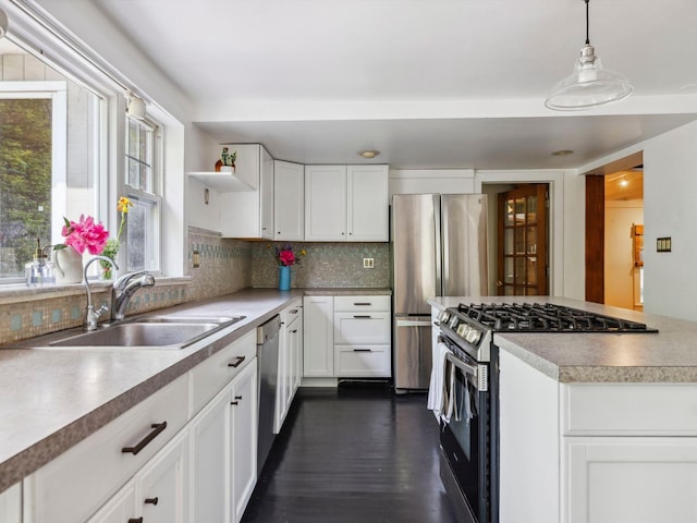 5221-5223 Rte 28, Mount Tremper, NY 12457 - kitchen featuring stainless steel appliances, a sink, a center island, decorative backsplash, and dark wood finished floors