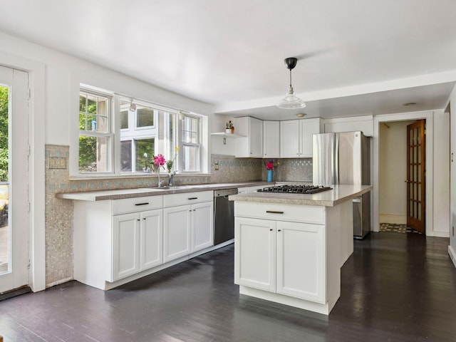 5221-5223 Rte 28, Mount Tremper, NY 12457 - kitchen featuring stainless steel appliances, backsplash, and white cabinetry