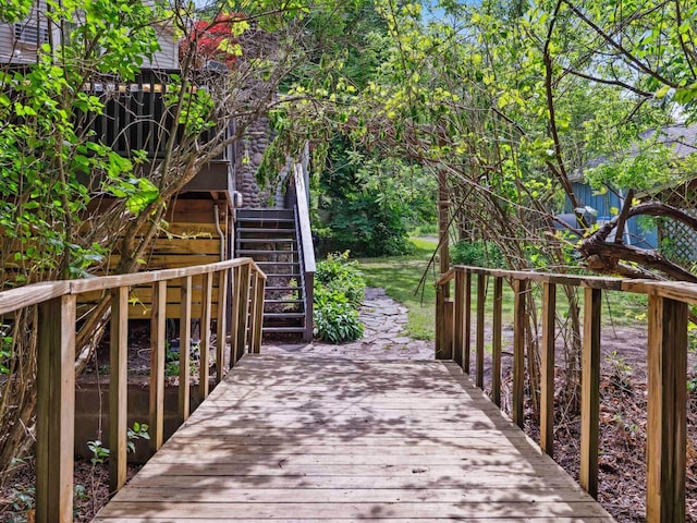 5221-5223 Rte 28, Mount Tremper, NY 12457 - wooden terrace featuring stairway