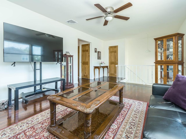 14 Marwood Rd S, Port Washington, NY 11050 - living area featuring wood finished floors and ceiling fan