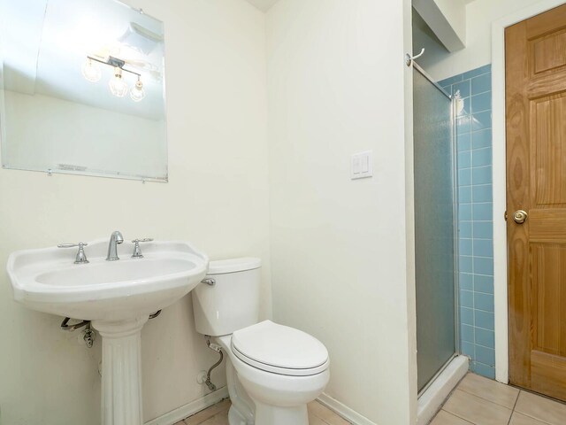 14 Marwood Rd S, Port Washington, NY 11050 - bathroom with a stall shower, toilet, tile patterned flooring, and a sink