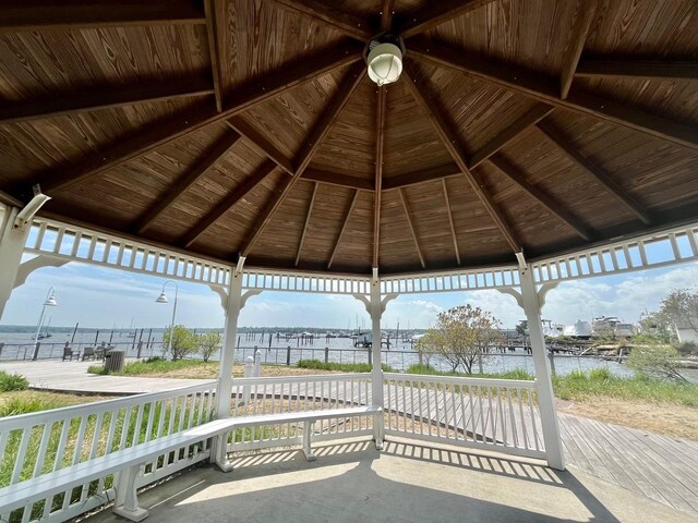 14 Marwood Rd S, Port Washington, NY 11050 - view of patio with a water view and a gazebo