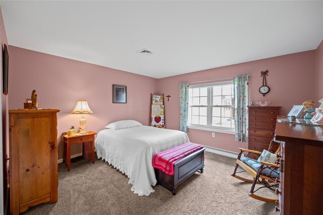 28 Trent Ct Unit B, Ridge, NY 11961 - carpeted bedroom with a baseboard heating unit and baseboards