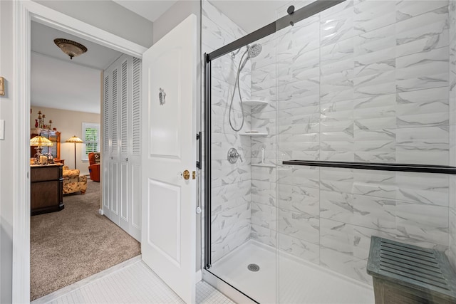28 Trent Ct Unit B, Ridge, NY 11961 - ensuite bathroom featuring a stall shower