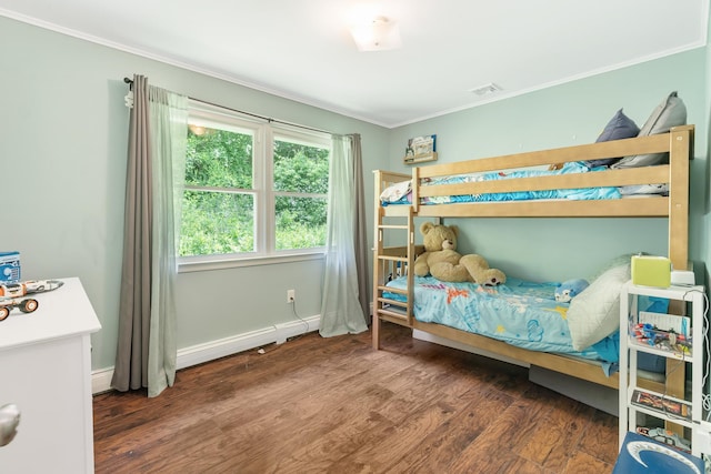 10 Hy Vue Ter, Cold Spring, NY 10516 - bedroom with crown molding, wood finished floors, baseboards, and a baseboard heating unit