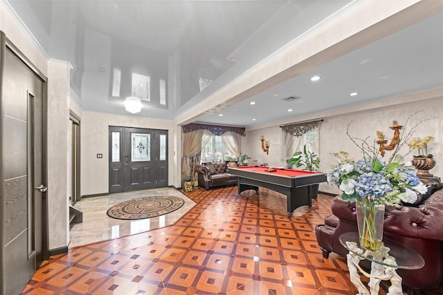 32 Henry Pl, Staten Island, NY 10305 - foyer featuring billiards table and recessed lighting