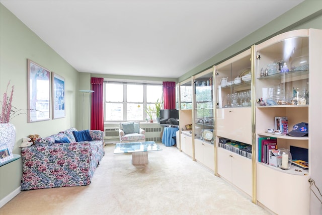 23-45 Bell Blvd Unit 4K, Bayside, NY 11360 - living area with light colored carpet and radiator heating unit