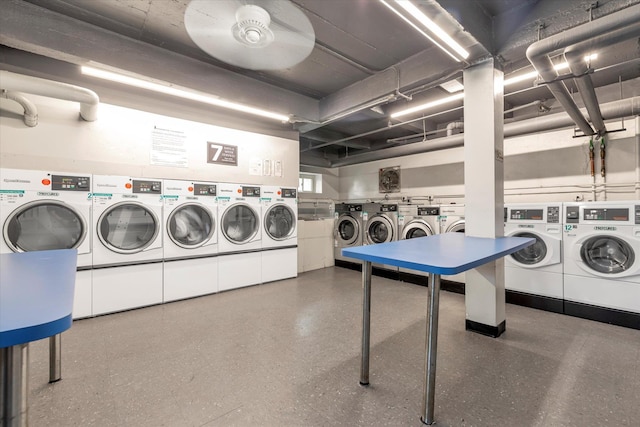 23-45 Bell Blvd Unit 4K, Bayside, NY 11360 - communal laundry room featuring washing machine and dryer