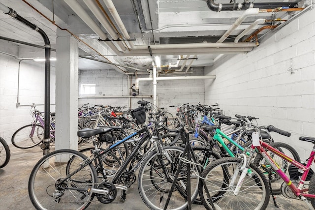 23-45 Bell Blvd Unit 4K, Bayside, NY 11360 - garage with concrete block wall and bike storage