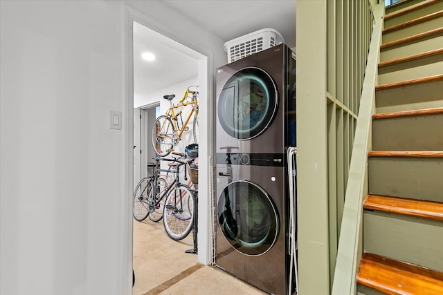 209 Onderdonk Ave, Ridgewood, NY 11385 - laundry area featuring estacked washer and dryer