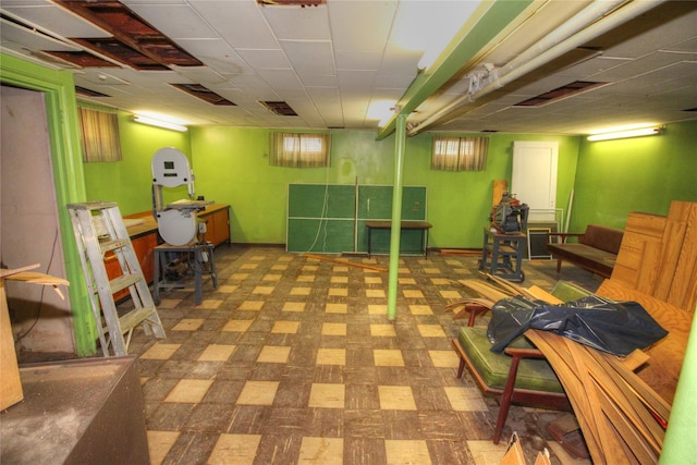 115-31 237th St, Elmont, NY 11003 - finished basement with tile patterned floors