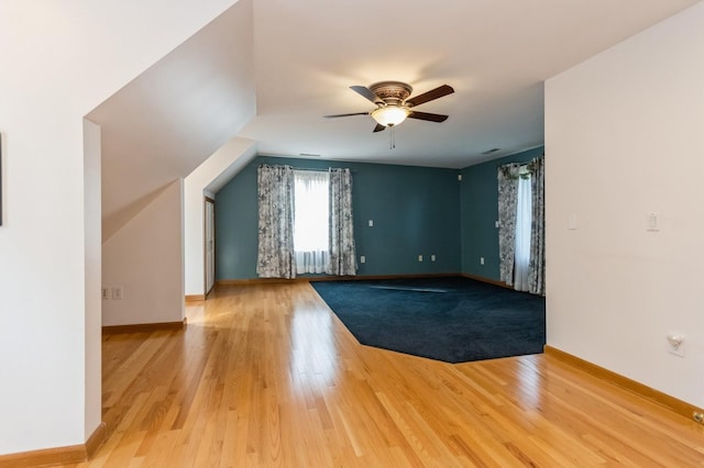 61 Sherwood Hts, Wappingers Falls, NY 12590 - additional living space with light wood finished floors, ceiling fan, and baseboards