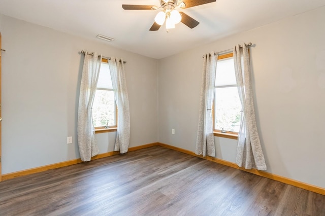 61 Sherwood Hts, Wappingers Falls, NY 12590 - spare room with plenty of natural light, wood finished floors, baseboards, and ceiling fan