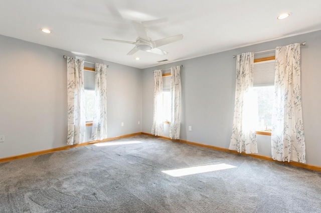 61 Sherwood Hts, Wappingers Falls, NY 12590 - carpeted spare room with baseboards, recessed lighting, and a ceiling fan
