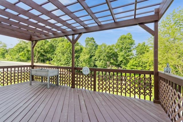 61 Sherwood Hts, Wappingers Falls, NY 12590 - deck featuring a pergola and view of scattered trees