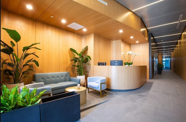 3005 Vernon Blvd Unit 4H, Astoria, NY 11102 - reception area featuring recessed lighting and wooden walls