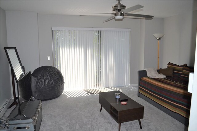19 Maple Crest Dr, Peekskill, NY 10566 - carpeted living area with ceiling fan