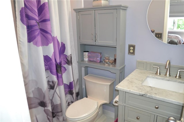 19 Maple Crest Dr, Peekskill, NY 10566 - bathroom with vanity, toilet, and curtained shower
