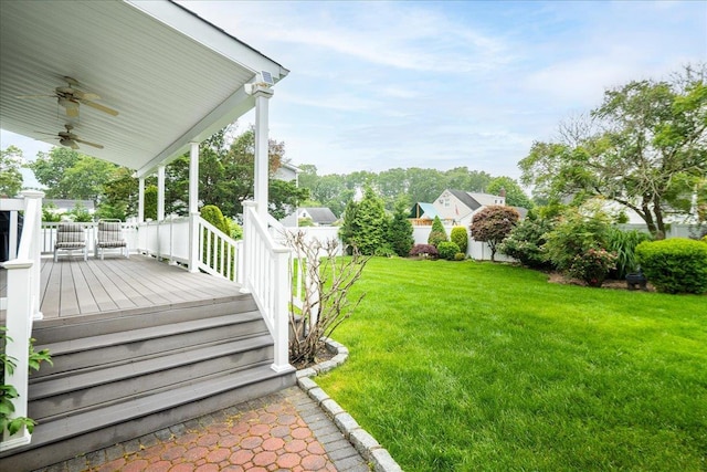 1360 Powell Ave, Merrick, NY 11566 - view of yard featuring a ceiling fan and covered porch