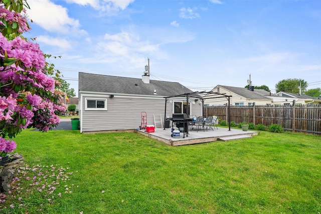 36 Peck St, Haverstraw, NY 10993 - rear view of house featuring a deck and a pergola