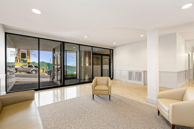 36 Hamilton Ave Unit 6S, Staten Island, NY 10301 - community lobby with a wainscoted wall, recessed lighting, and a decorative wall