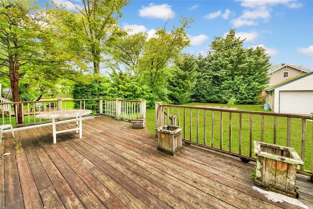 23 Lenox Pl, Freeport, NY 11520 - wooden terrace featuring a yard