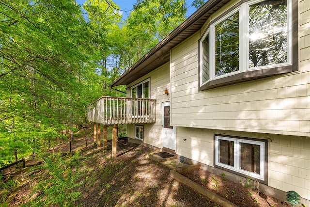 16 Fairway Dr, Eldred, NY 12743 - view of side of home featuring a wooden deck