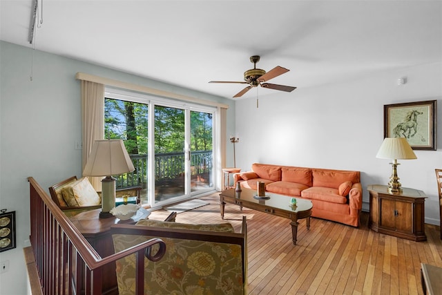 16 Fairway Dr, Eldred, NY 12743 - living area with a ceiling fan and hardwood / wood-style flooring