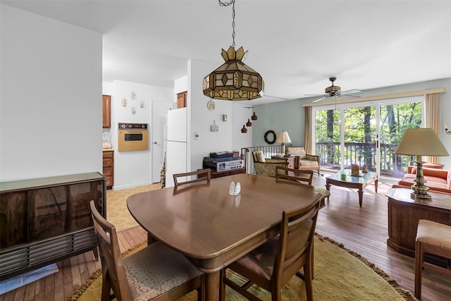 16 Fairway Dr, Eldred, NY 12743 - dining area with ceiling fan and light wood-style flooring