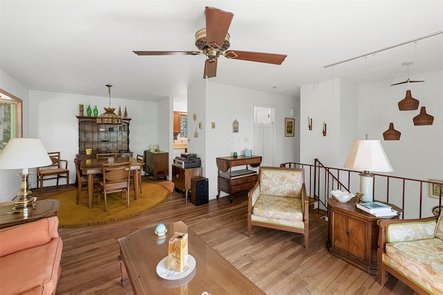 16 Fairway Dr, Eldred, NY 12743 - living area with hardwood / wood-style floors and ceiling fan