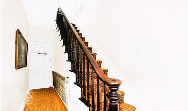 108 Union Ave, Peekskill, NY 10566 - stairs with baseboards and ornamental molding
