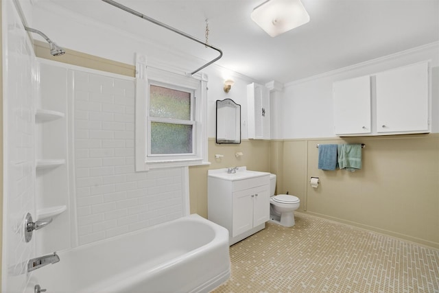 108 Union Ave, Peekskill, NY 10566 - full bathroom with vanity, shower / washtub combination, and crown molding