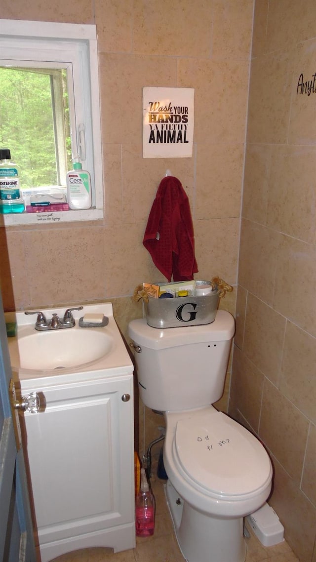 17 W Thompson Pl, Smallwood, NY 12778 - half bath with vanity, tile walls, and toilet
