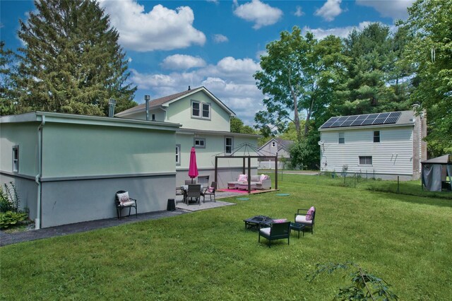 7 Didio Ln, Montgomery, NY 12549 - back of house featuring a gazebo, a patio, and an outdoor living space with a fire pit