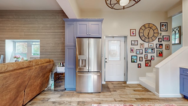 7 Didio Ln, Montgomery, NY 12549 - kitchen featuring stainless steel fridge and light wood-style flooring