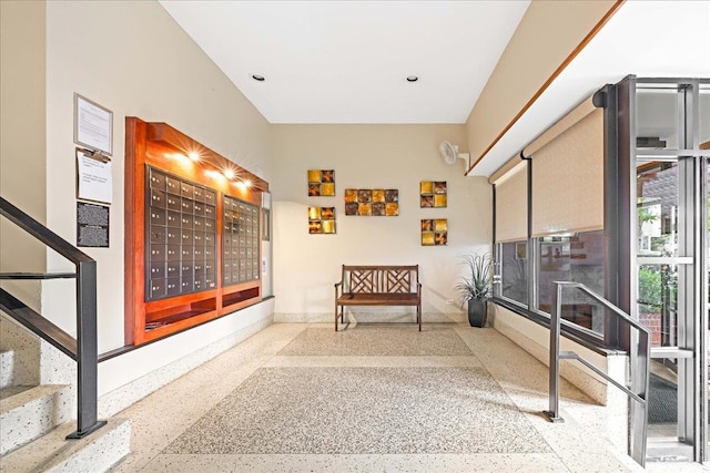 2015 St Paul Ave Unit 3G, Bronx, NY 10461 - hallway featuring mail area, baseboards, and stairs