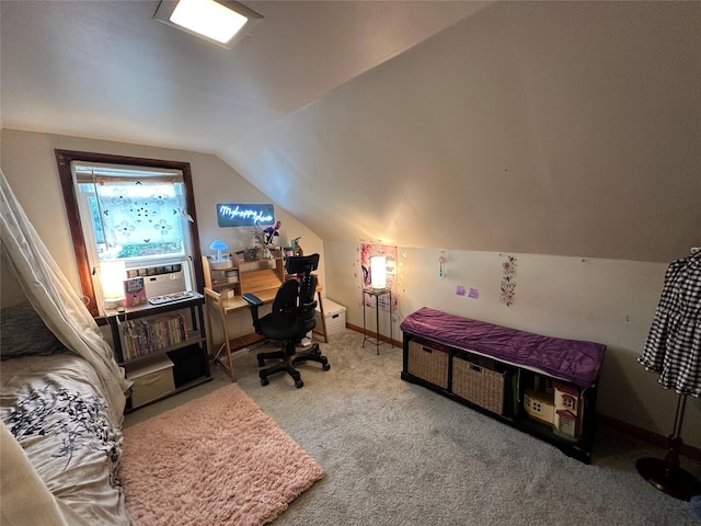 8 Spratt Ave, Poughkeepsie, NY 12603 - bedroom featuring lofted ceiling, carpet, and baseboards
