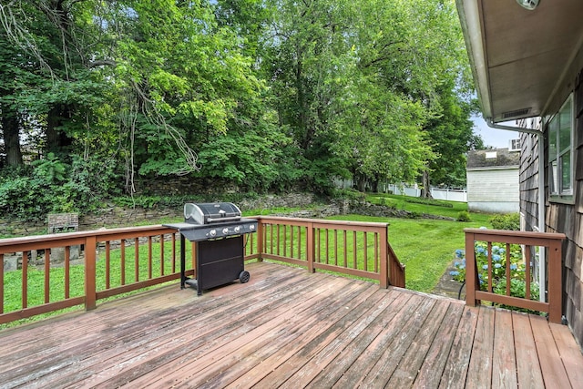239 Lake St, West Harrison, NY 10604 - deck featuring area for grilling and a yard