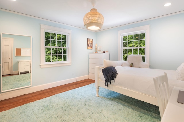 33 High Way, Chappaqua, NY 10514 - bedroom with wood finished floors, baseboards, recessed lighting, and crown molding