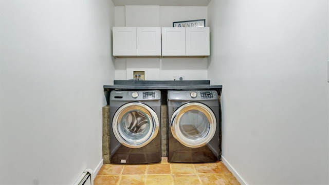 4 Bay View Dr W, Hampton Bays, NY 11946 - washroom with separate washer and dryer, cabinet space, and baseboards