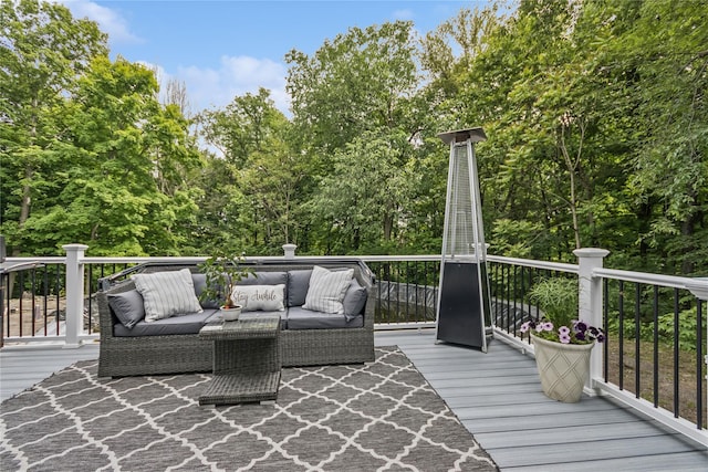 316 Myers Corners Rd, Wappingers Falls, NY 12590 - deck featuring an outdoor living space and view of wooded area