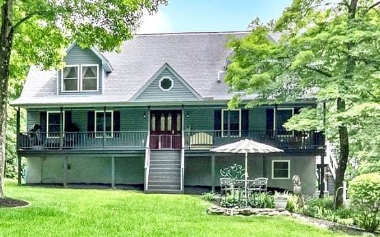 316 Myers Corners Rd, Wappingers Falls, NY 12590 - view of front of property featuring stairway and a front lawn