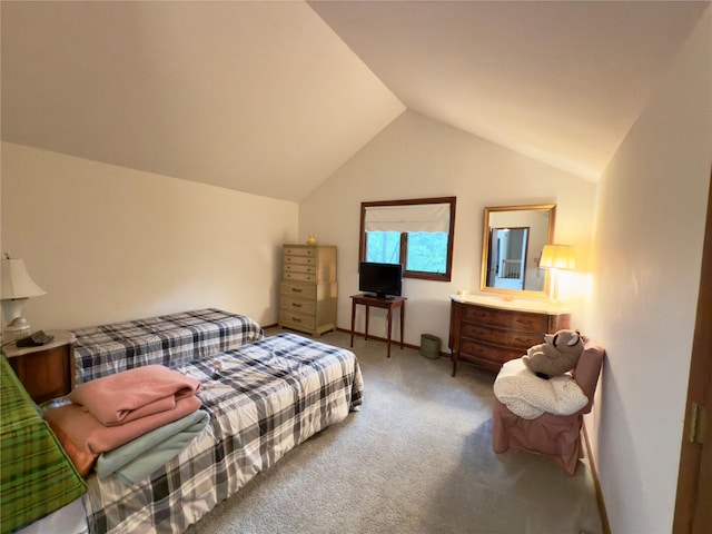34 Brentwood Dr, Poughkeepsie, NY 12603 - carpeted bedroom featuring vaulted ceiling